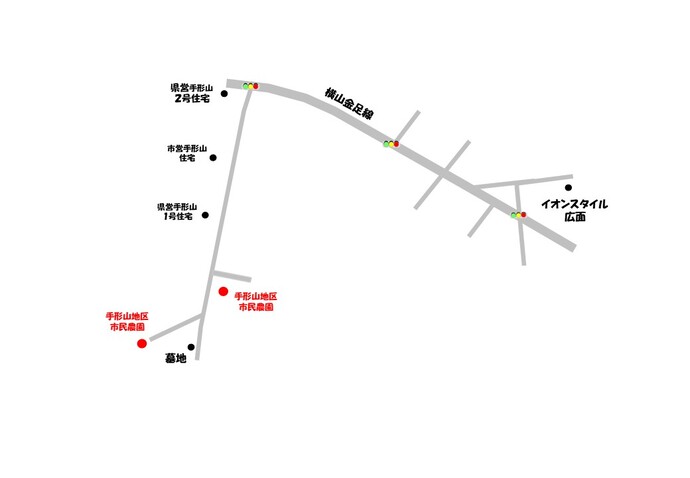 イラスト：手形山地区無料市民農園　地図