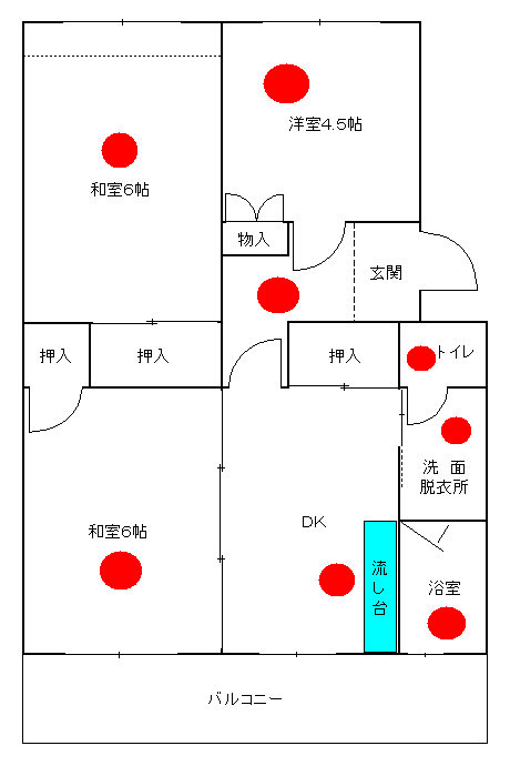 イラスト：高清水Aタイプの間取り図