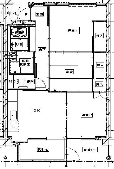 イラスト：新屋比内町Eタイプの間取り図