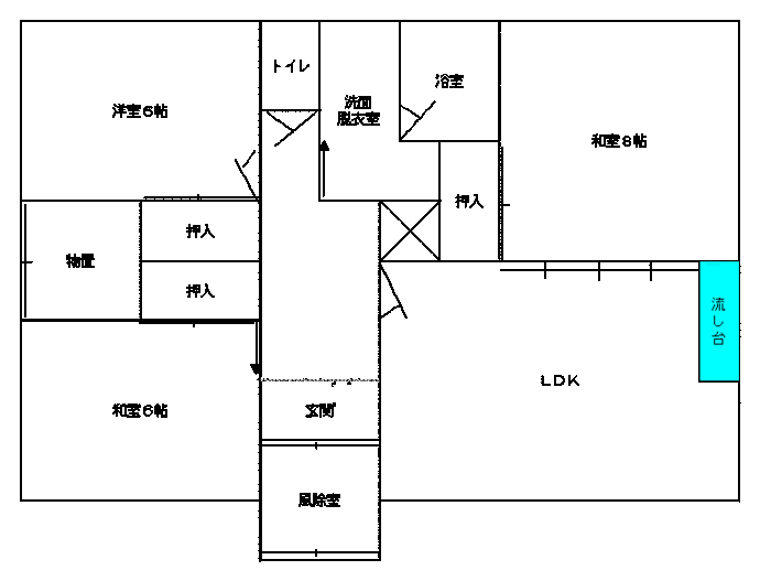 イラスト：新波Bタイプの間取り図