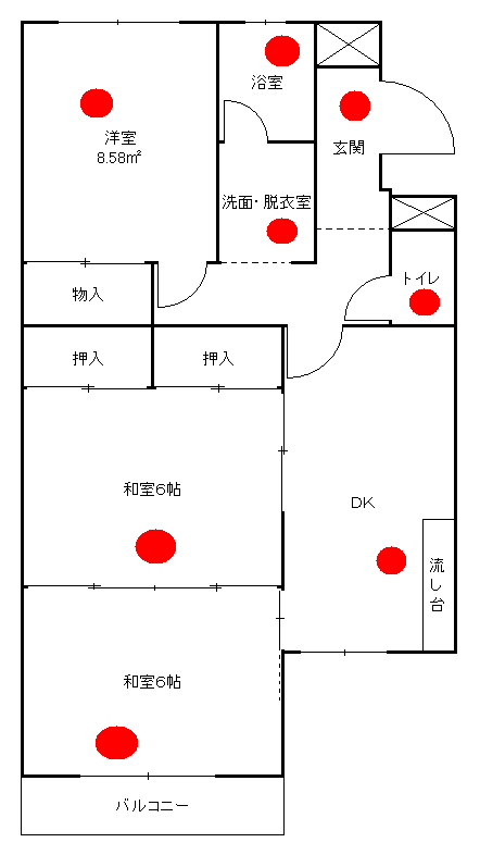 イラスト：川尻Bタイプの間取り図