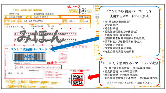 納付書みほん画像