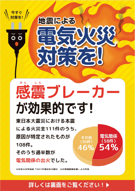 地震による電気火災対策を