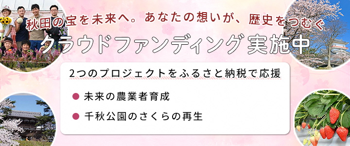 秋田の宝を未来へ　あなたの想いが、歴史をつむぐ　クラウドファンディング実施中（外部リンク・新しいウインドウで開きます）